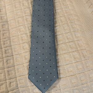 Blue & White Polka Dot Silk Tie